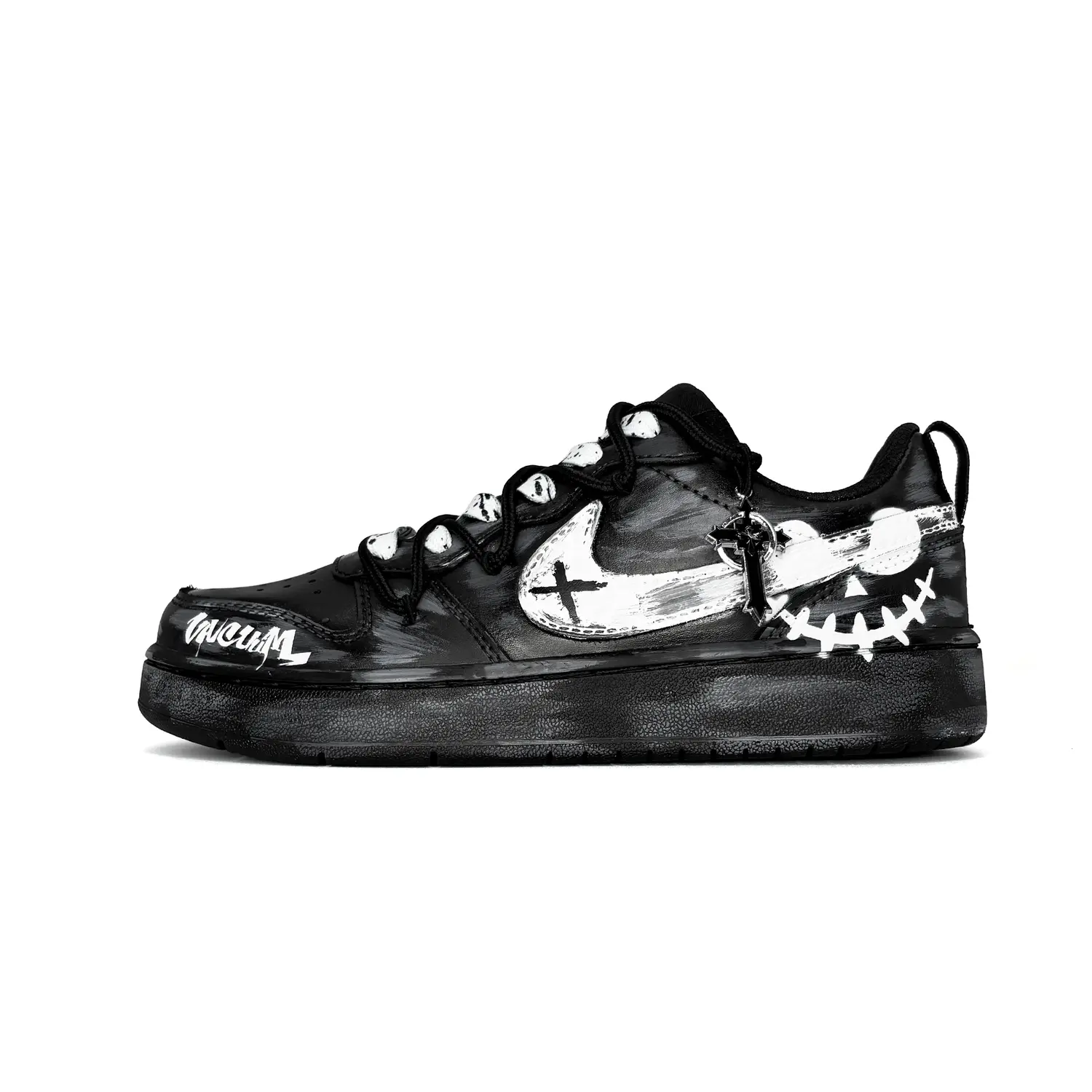 

Nike Детские скейтерские кроссовки low top, slip resistant, abrasion resistant, Court Borough Graffiti Demon Leather, Black