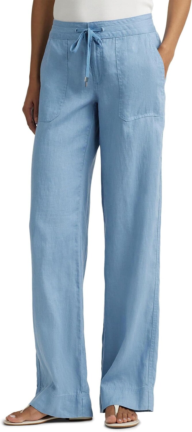 

Брюки LAUREN Ralph Lauren Linen Wide-Leg Pants, цвет Pale Azure