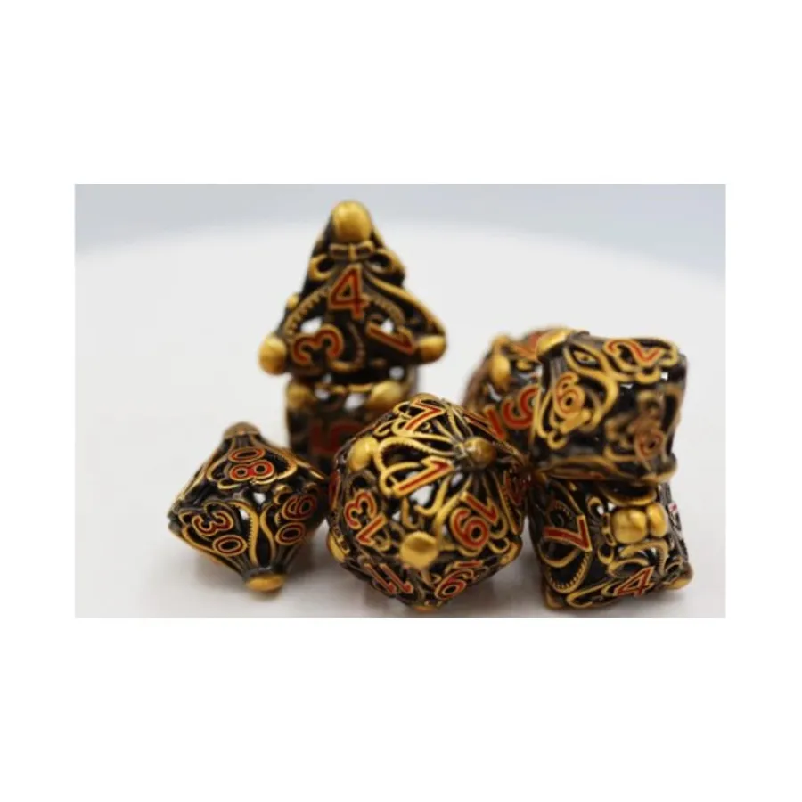 

Набор полых полигонов — Пожиратель разума, золото (7), Dice Sets - Metal - Hollow