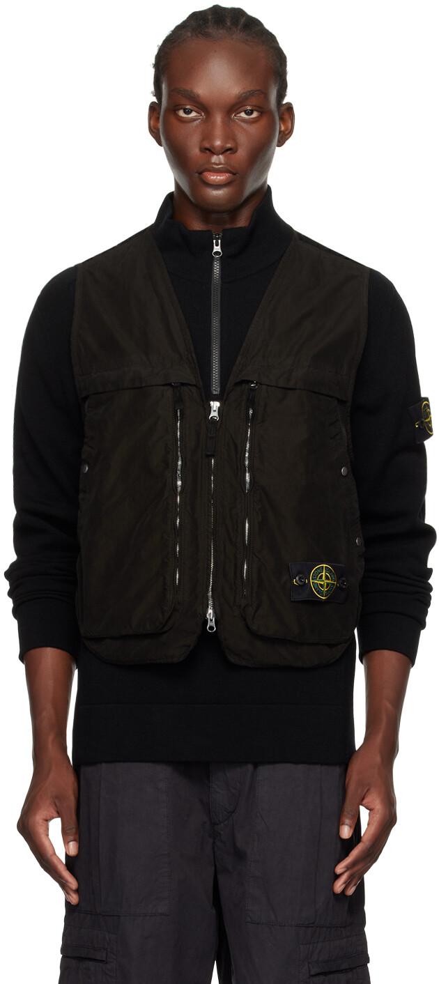 

Жилет, окрашенный в готовом виде Stone Island, черный
