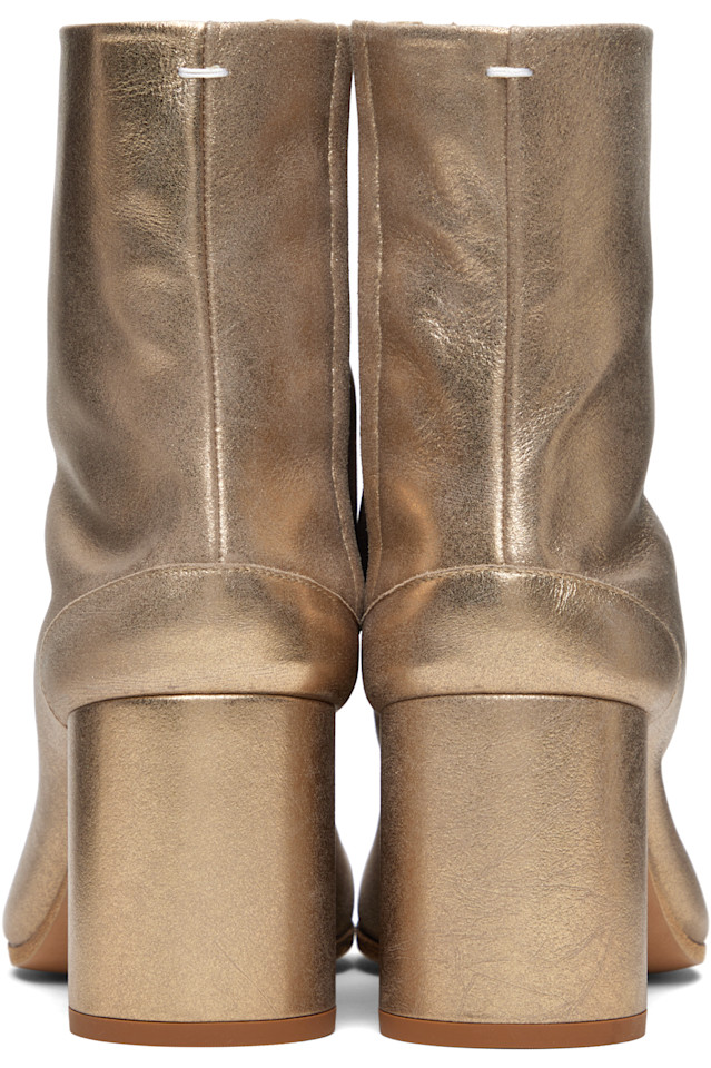 Ботинки Tabi на щиколотке Maison Margiela, золото — фото 2