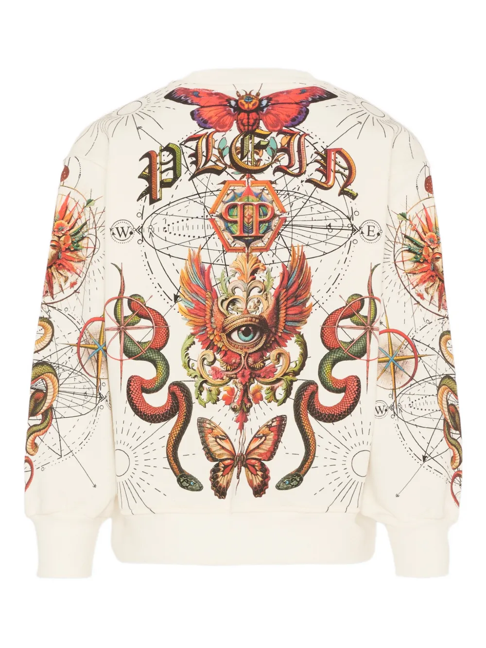 Свитшот с принтом в виде черепа Philipp Plein Junior, нейтральный — фото 2