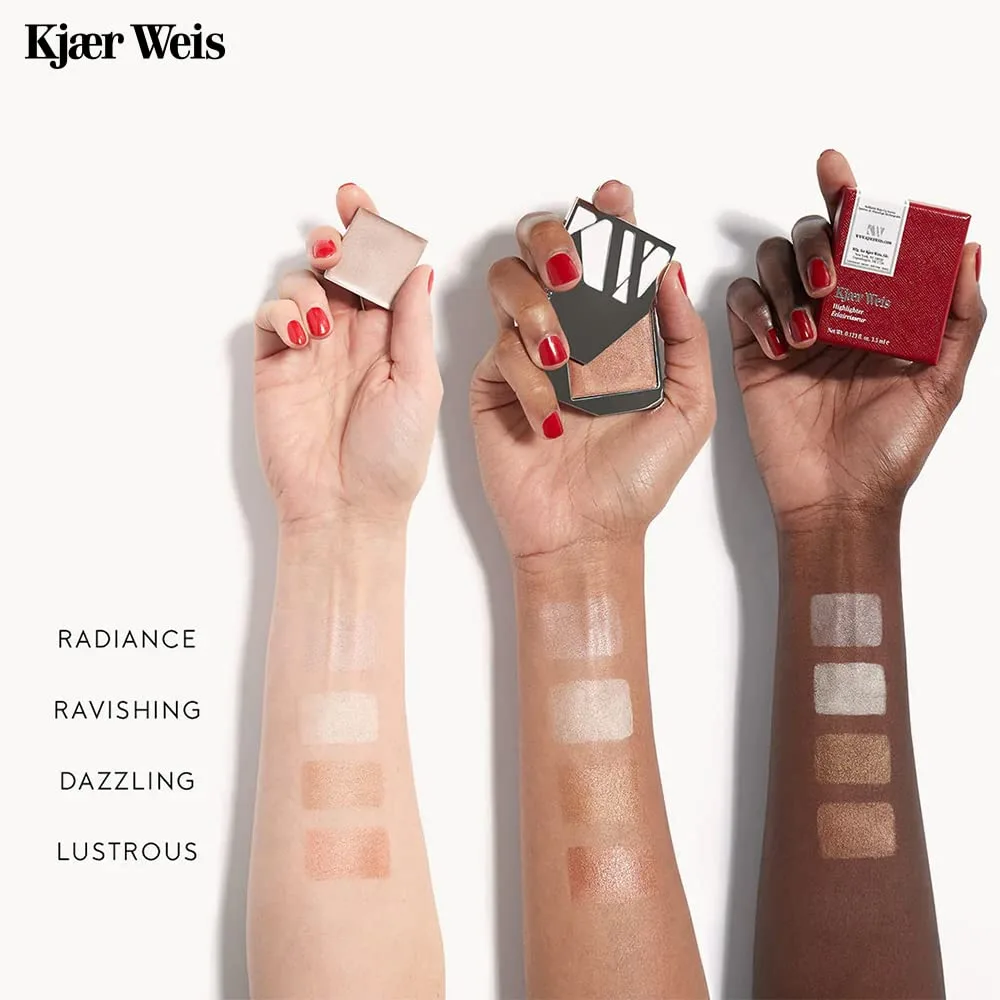 Kjaer Weis Cream Glow - Палитра кремовых хайлайтеров для щек, носа и бровей - Идеально подходит для контурирования. Продукция не тестируется на животных (Lustrous Iconic). Kjær Weis, Lustrous Iconic — фото 4