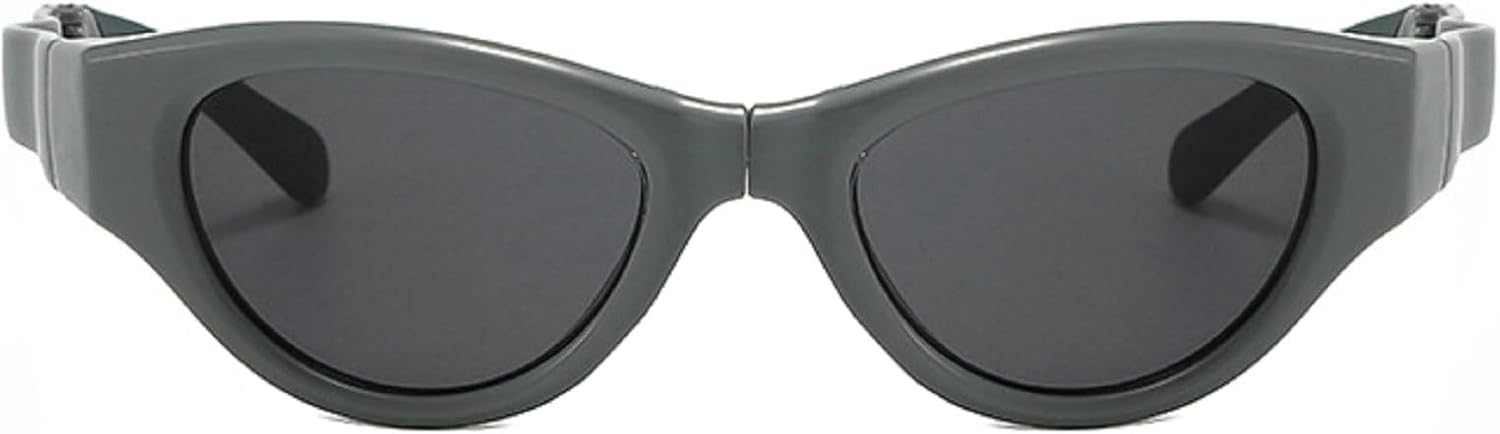 

Модные женские солнцезащитные очки «кошачий глаз», стильные складные солнцезащитные очки с портативной защитой от УФ-излучения, женские овальные солнцезащитные очки N47 mincl, Gray