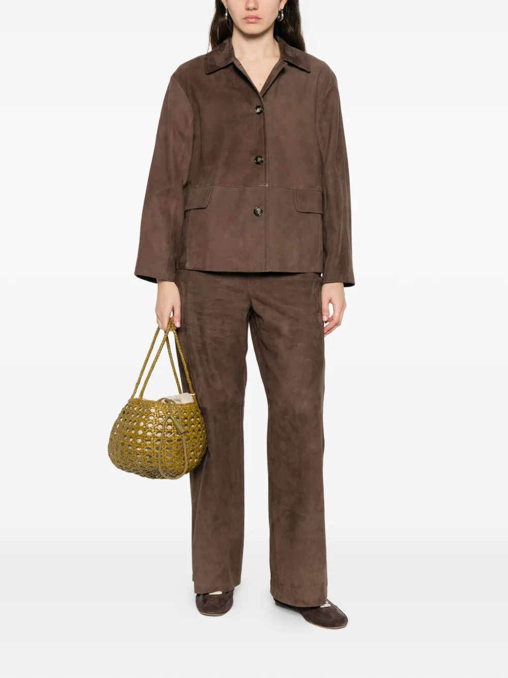 Куртка с накладными карманами на пуговицах MAX MARA, коричневый — фото 2