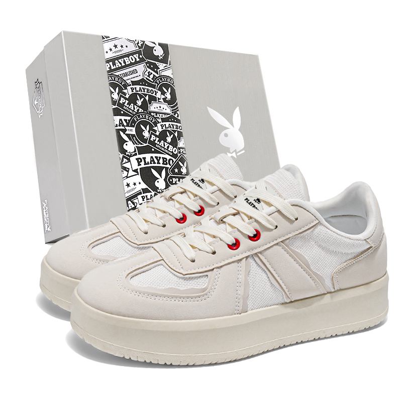 

Playboy Мужские низкие скейтерские кеды бежевые, цвет Beige