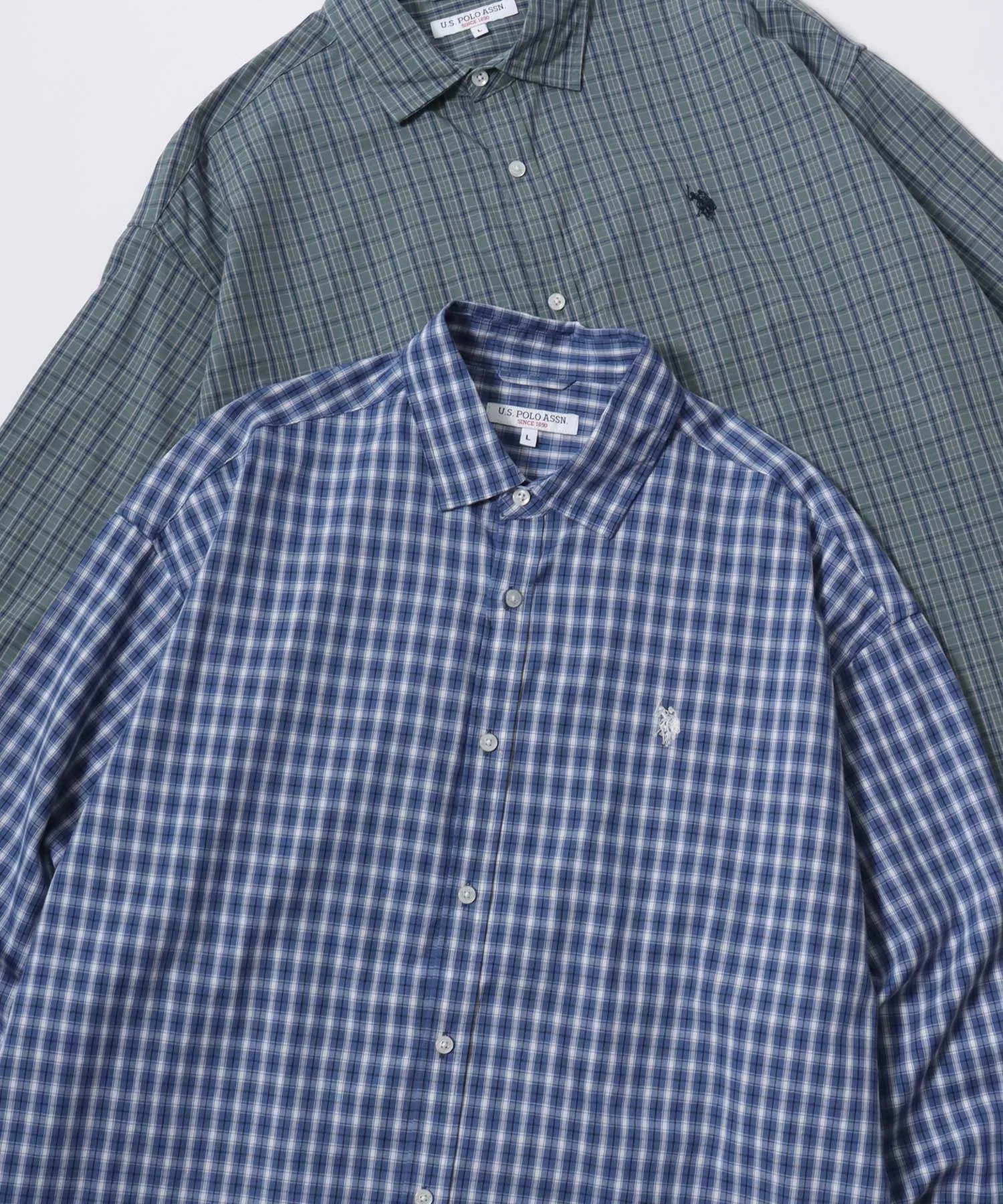 Унисекс рубашка деним U.S. POLO ASSN. с логотипом тёмно-синяя