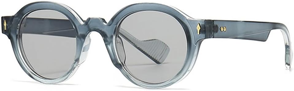 

Популярные модные круглые солнцезащитные очки для женщин в стиле панк с заклепками, градиентные, с защитой от УФ-излучения UV400, для мужчин – ретро-солнцезащитные очки WNCKSQ, Blue Light Gray