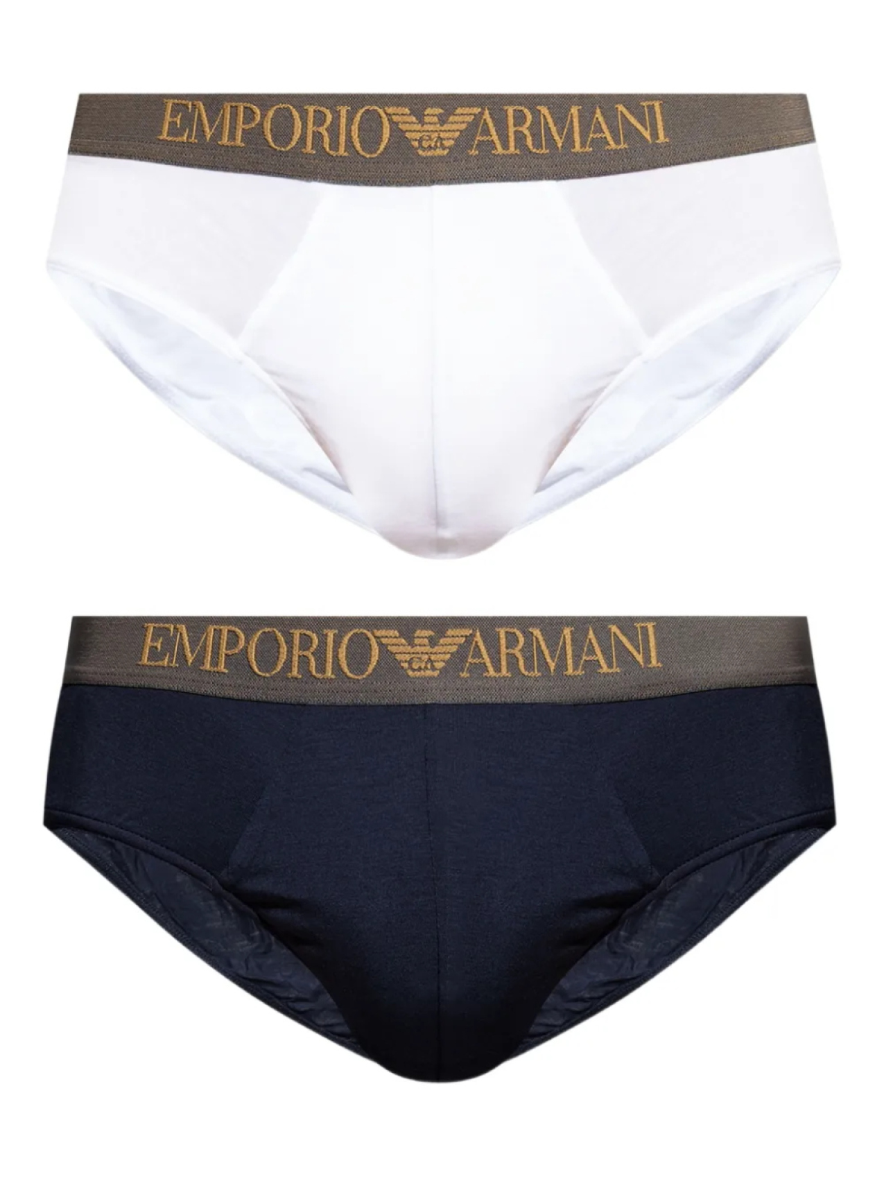 

Трусы с логотипом на поясе (упаковка из двух шт.) Emporio Armani, белый