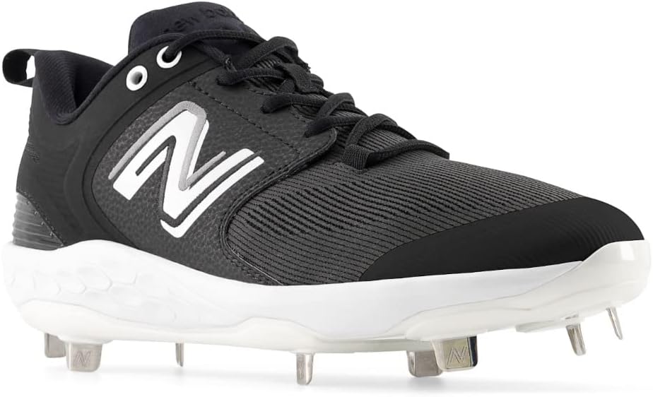 Бейсбольные кроссовки New Balance Fresh Foam X 3000 V6 для мужчин, металлические, белый/черный — фото 4