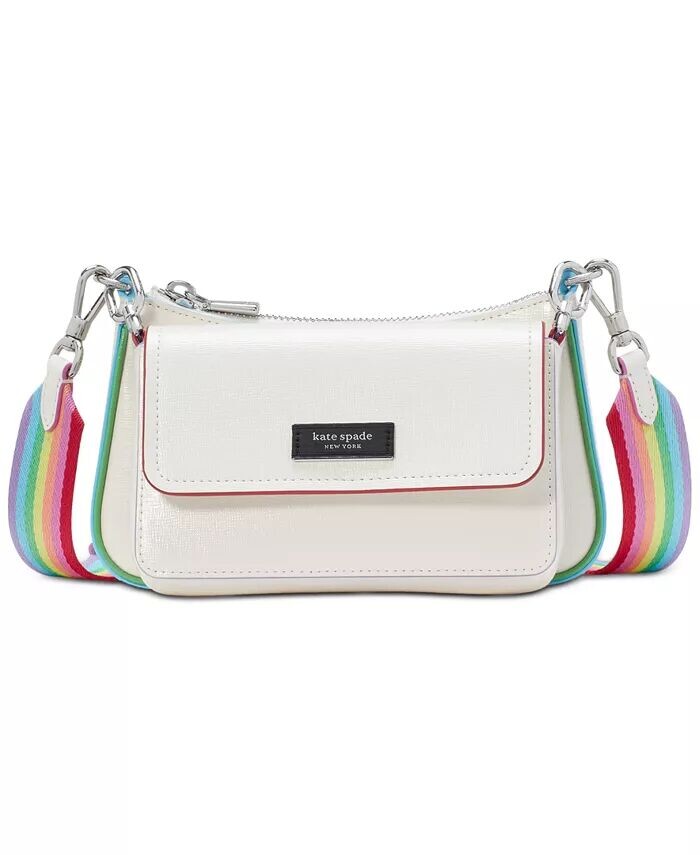 

Кожаная сумка через плечо Double Up Rainbow Kate Spade New York, бежевый