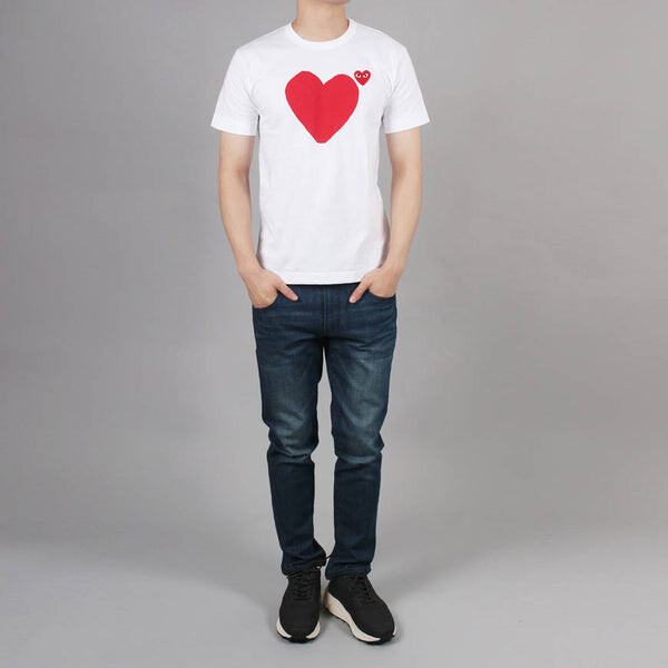 Футболка red emblem no eyes t-shirt 'white' Comme Des Garcons Play, белый — фото 3