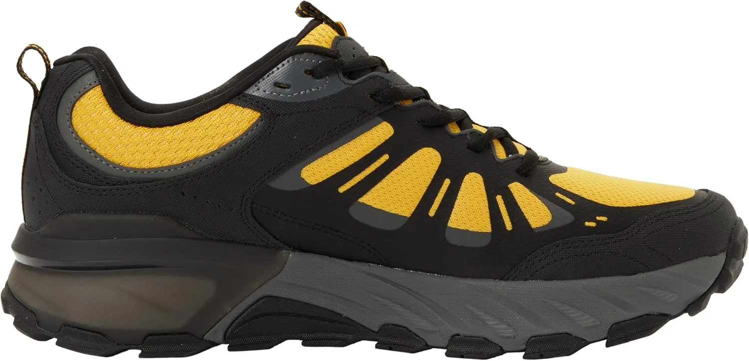 Мужские кроссовки Skechers Max Protect Sherwood Ridge, Black Leather Synthetic Yellow Trim — фото 4