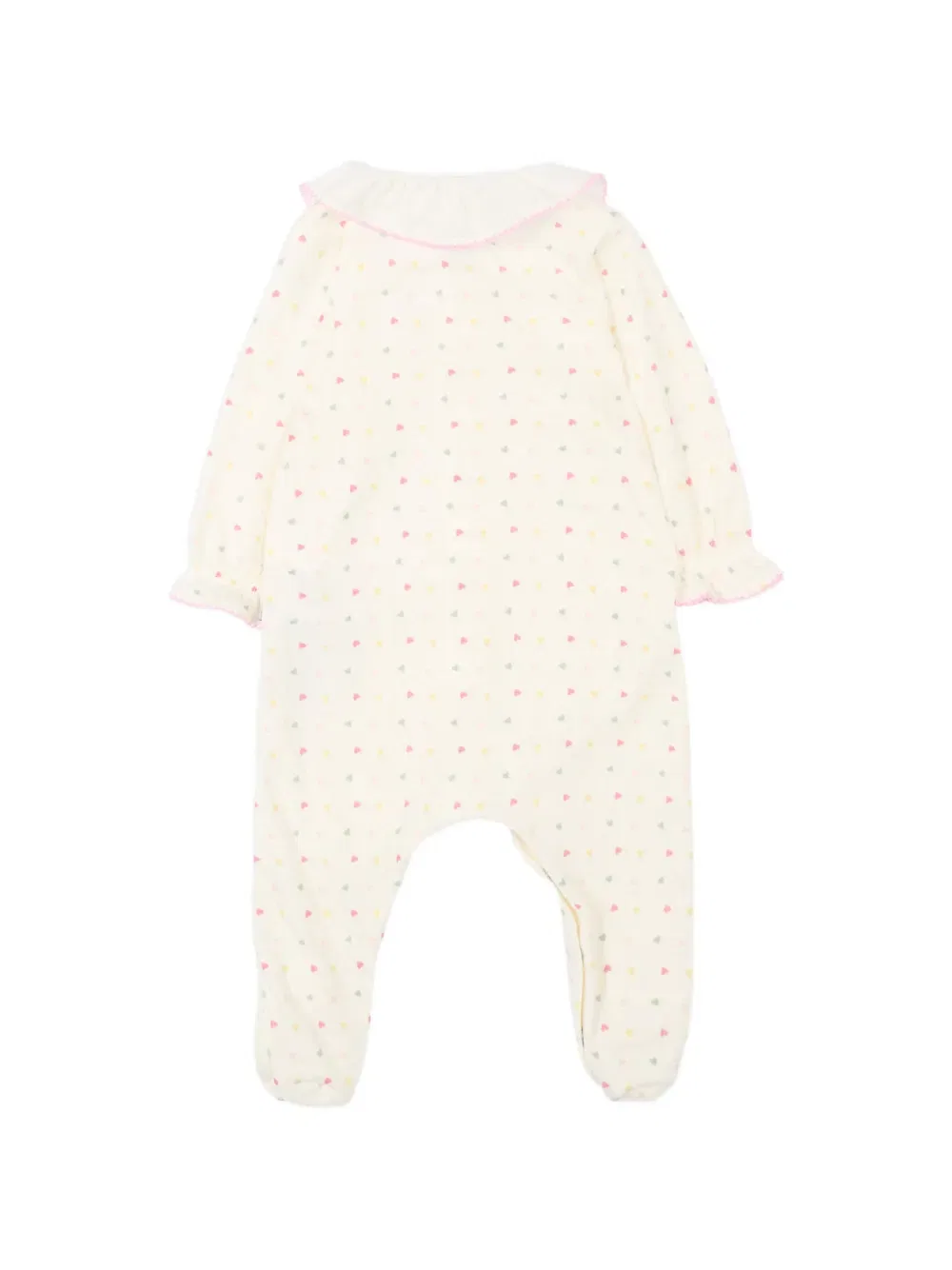 Пижама с рюшами и принтом в виде сердечек Petit Bateau, нейтральный — фото 2