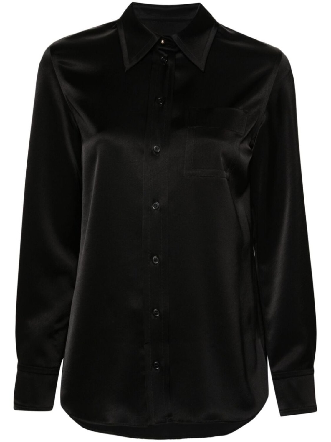 

Lanvin атласная рубашка с длинными рукавами, черный