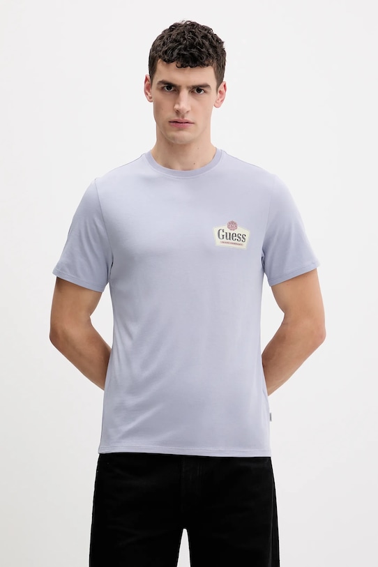 

Хлопковая футболка Guess Jeans, синий