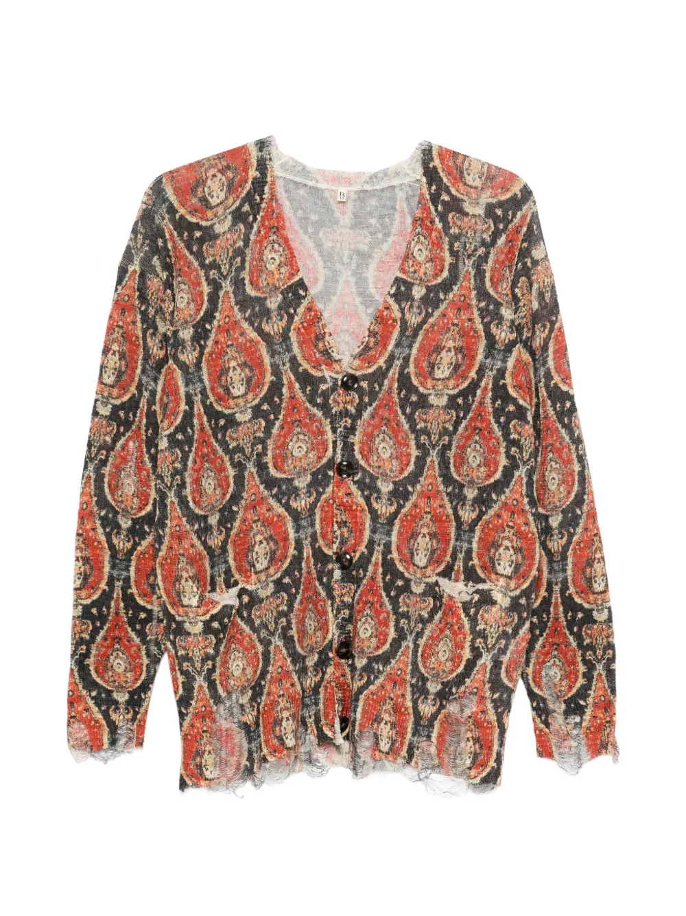 

Кардиган с потертым эффектом и узором «пейсли» R13, черный