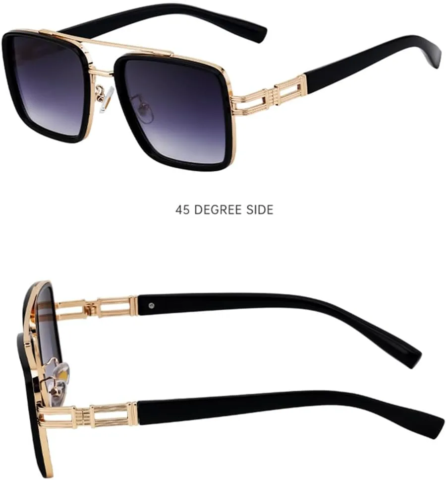 

Солнцезащитные очки в стиле стимпанк для женщин и мужчин, винтажные солнцезащитные очки с двойным лучом для мужчин, защита от ультрафиолета UV400 HDUBFY, 2