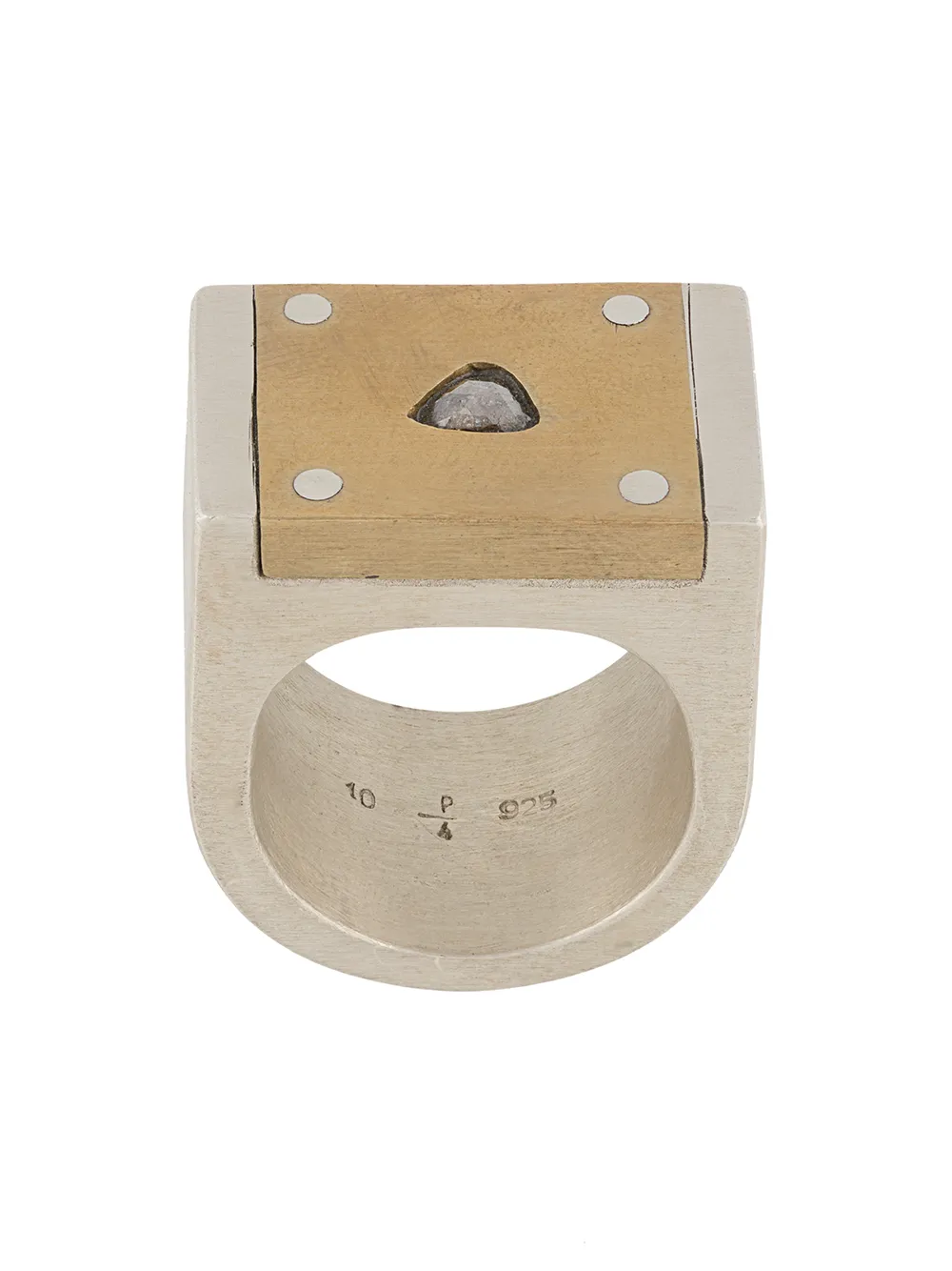 

Кольцо Plate Single Parts of Four, серебяный
