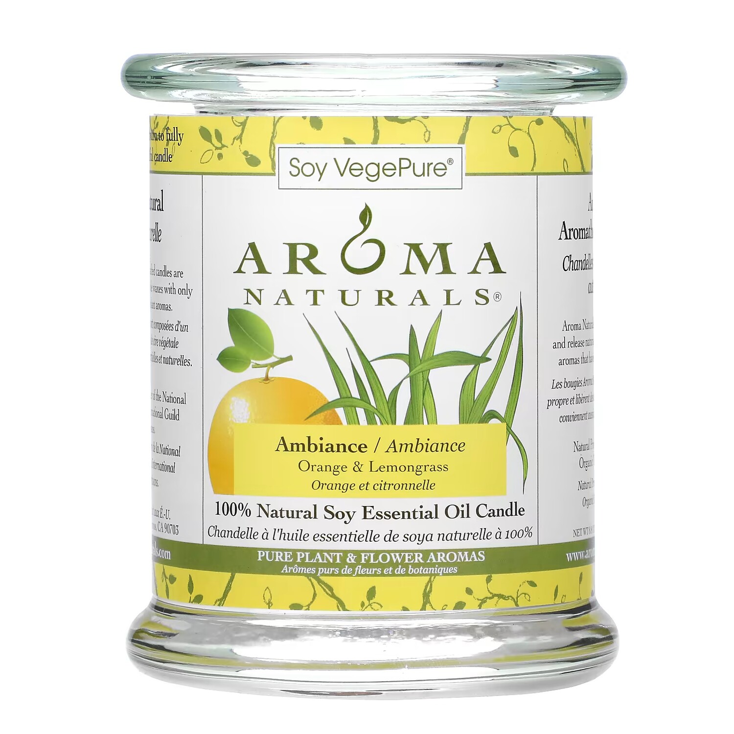 

Соевое эфирное масло Aroma Naturals, свеча Ambiance Orange & Lemongrass, 260 г
