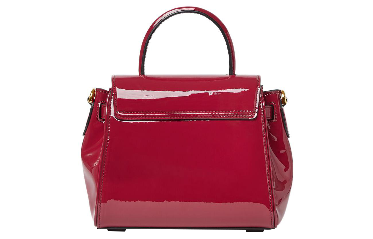 Сумка через плечо La Medusa из лакированной кожи Burgundy VERSACE малого размера — фото 3