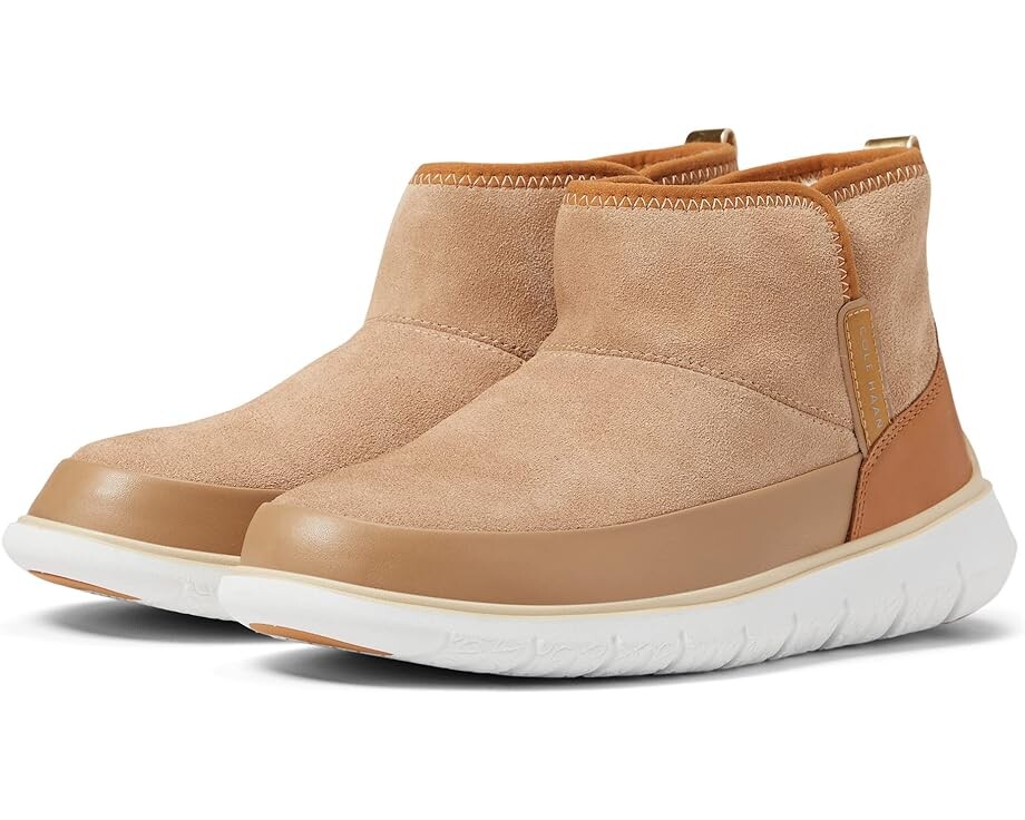 

Ботинки Cole Haan Generation Zerogrand Water Resistant Bootie, цвет Water Resistant Birch Beige Suede/Leather/Pecan Leather/Gold