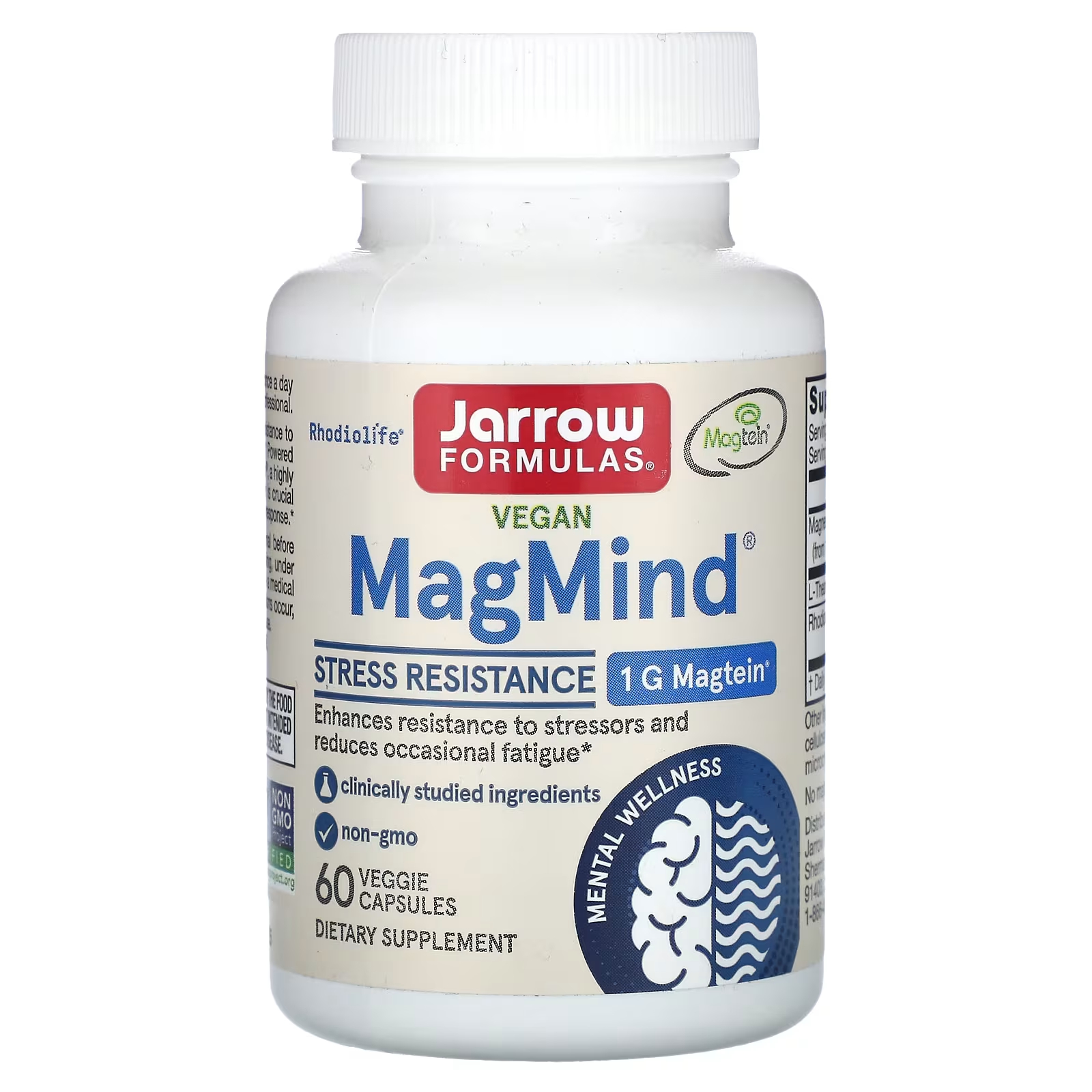 

Jarrow Formulas Vegan MagMind Stress Resistance 60 растительных капсул