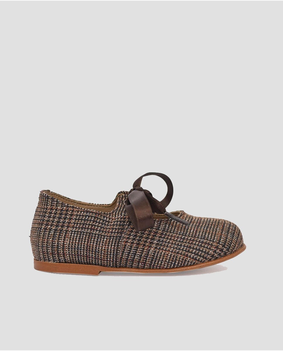 

Коричневые тканевые балетки для девочки с бантом Mr. Mac Shoes, коричневый