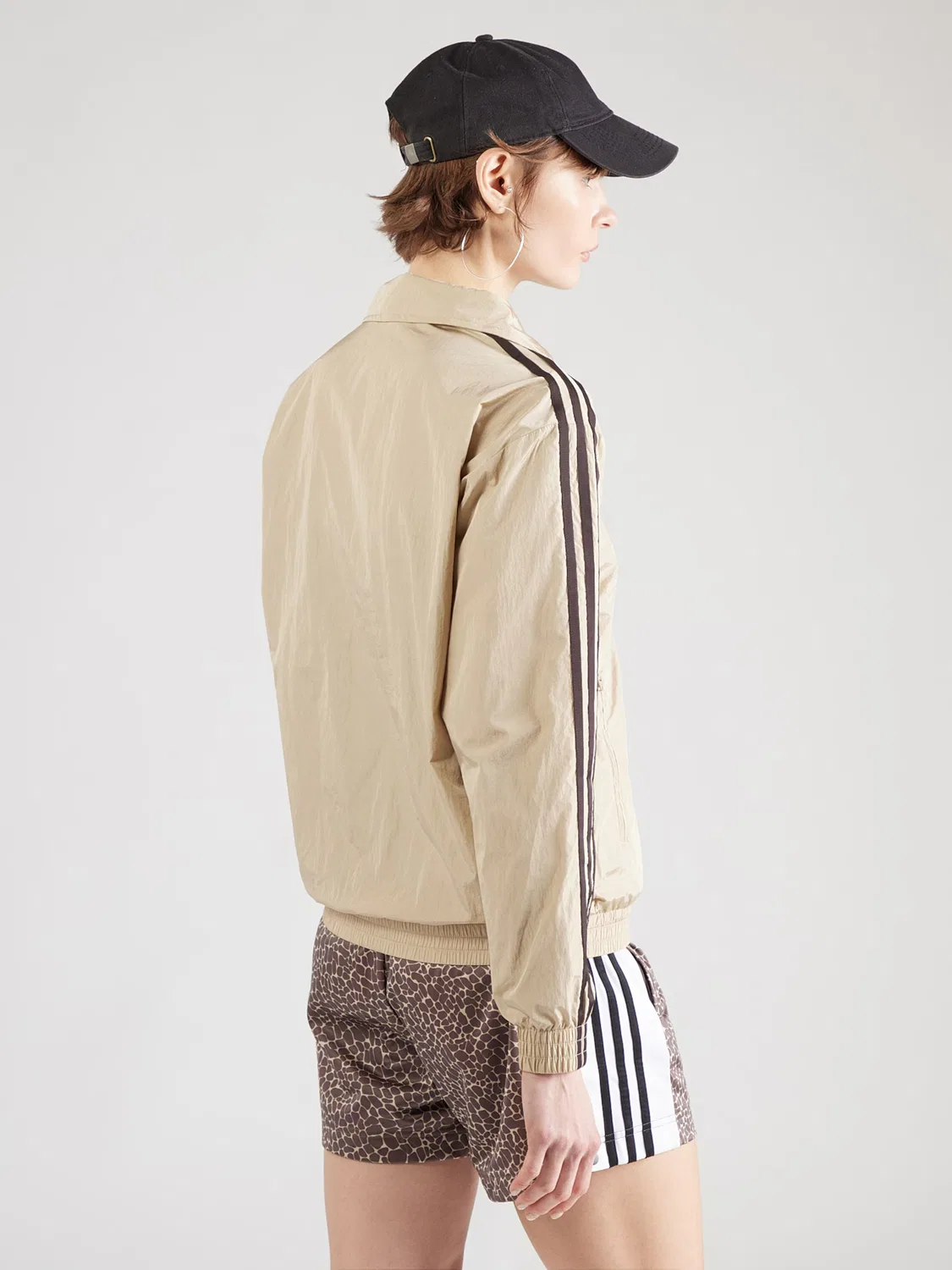 Худи на молнии Adidas Originals FB бежевого цвета — фото 4