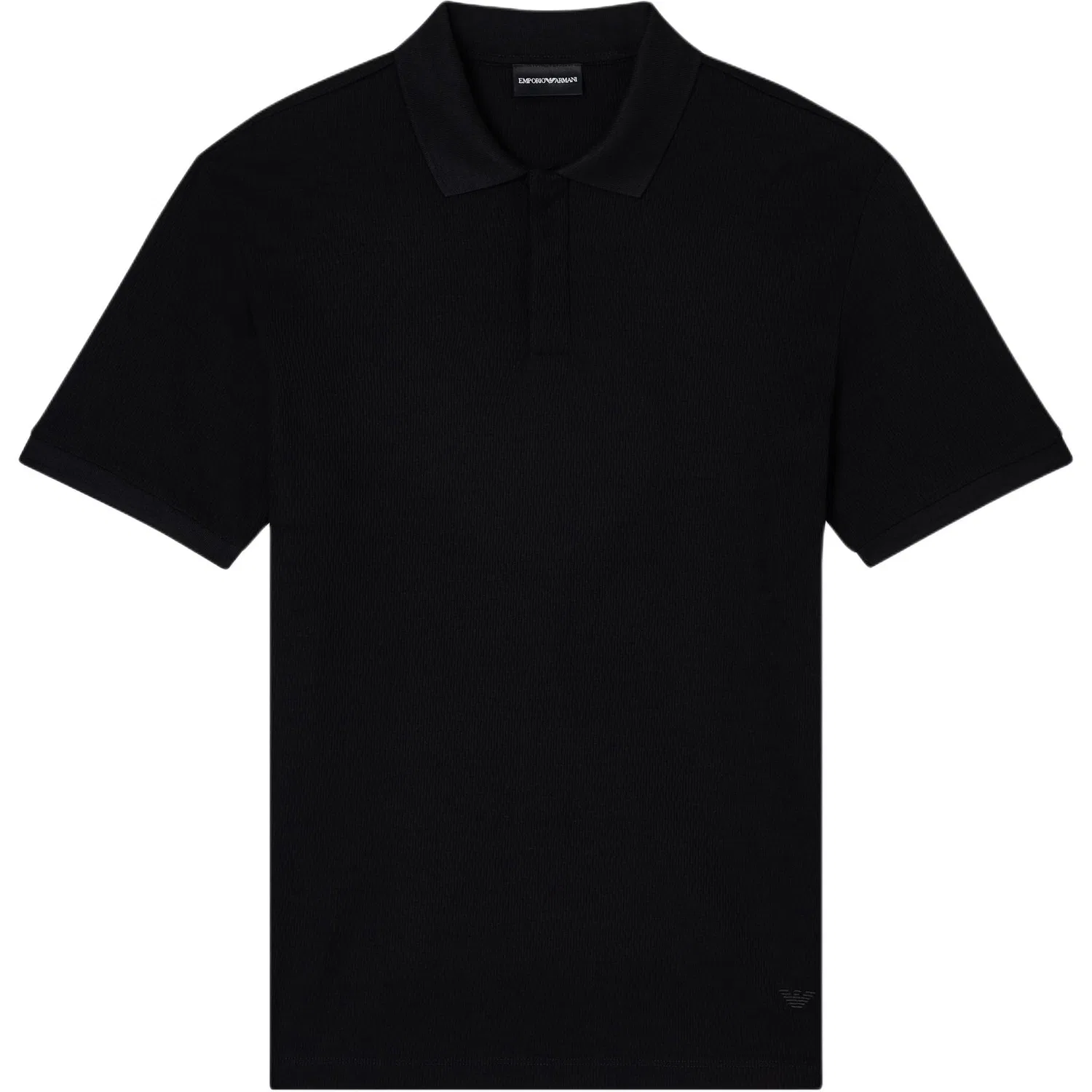 Джерси поло с вертикальным жаккардовым узором EMPORIO ARMANI, Black