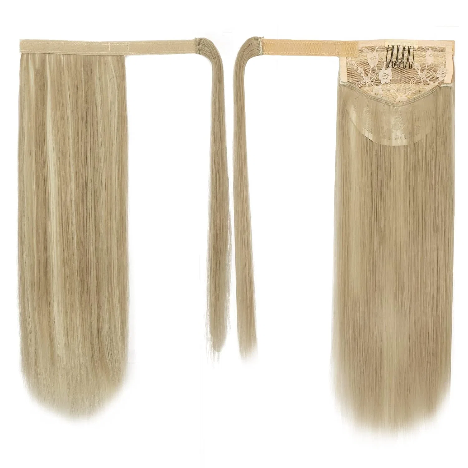 Шиньон-хвост BARSDAR прямой накладной 45 см Barsdar, Light Ash Blonde & Bleach Blonde — фото 2