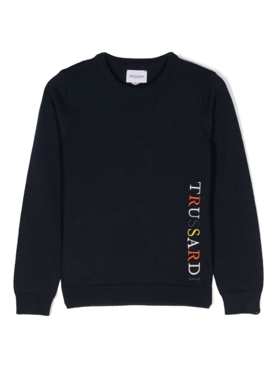 

TRUSSARDI JUNIOR свитер с вышитым логотипом, синий