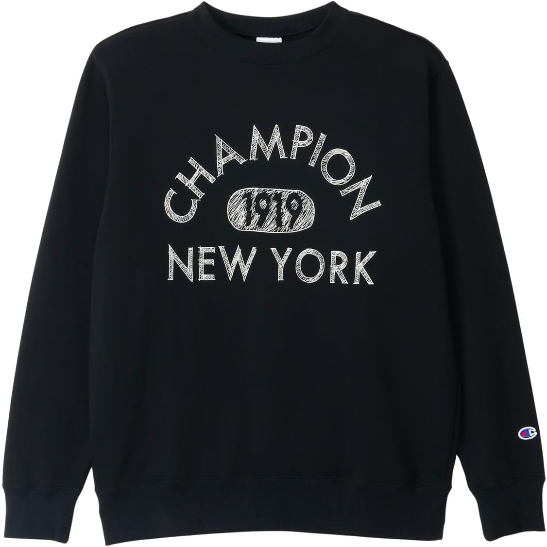 

Мужская толстовка Champion BASICC3-C038 с длинным рукавом, изготовленная из хлопка, с графическим логотипом и круглым вырезом, черный