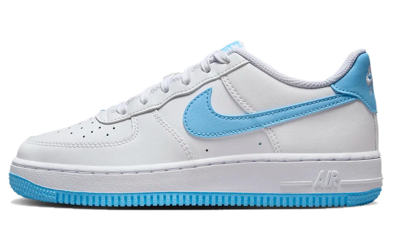 

Кроссовки для скейтбординга Nike Air Force 1 Kids, White/White/Aquarius Blue