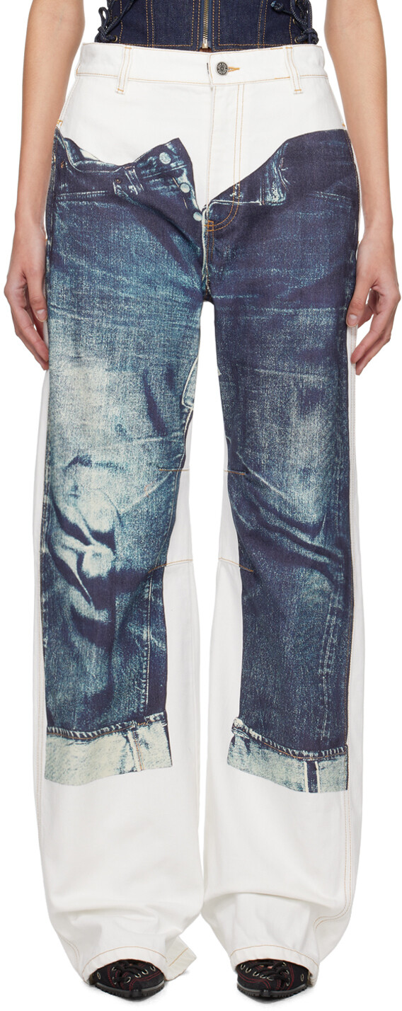 

Белые джинсы The Trompe L'œil Jean Paul Gaultier