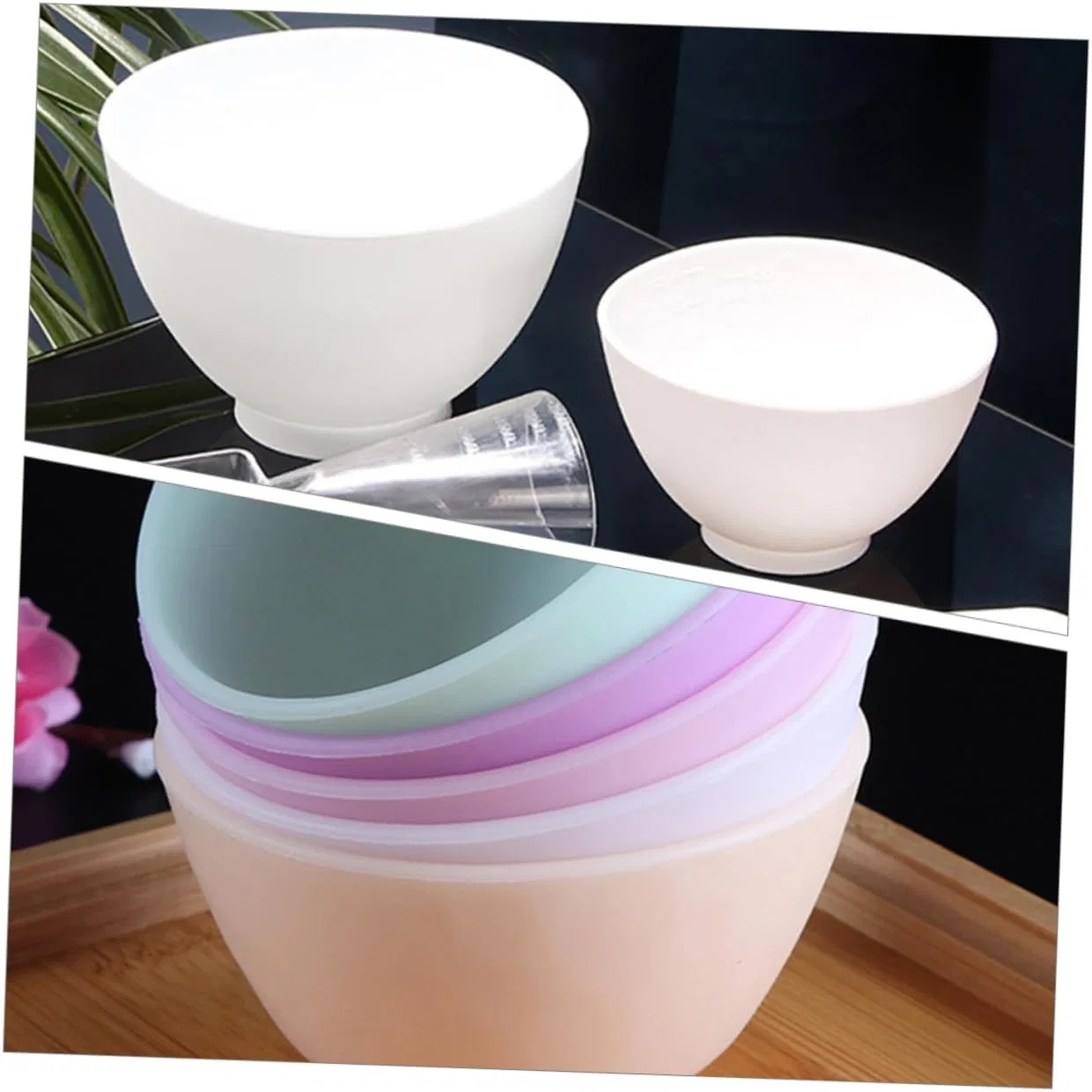 Набор мисок для смешивания масок Silicone 5 шт белый Soesfoufu — фото 3