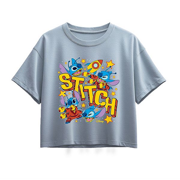 

Футболка с принтом Lilo & Stitch для девочек 7-16 лет Disney, Chambray Blue