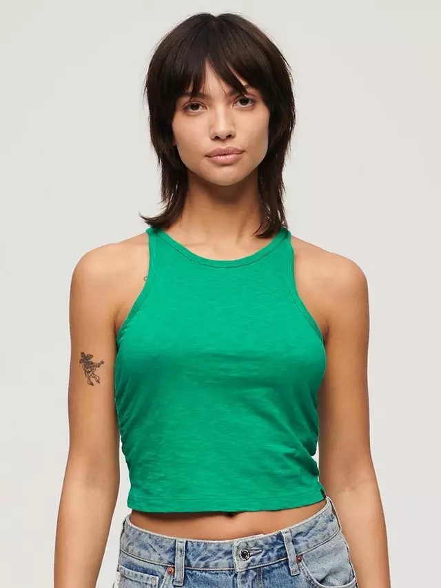 

Топ Superdry Ruched Cropped Tank, цвет summer/green