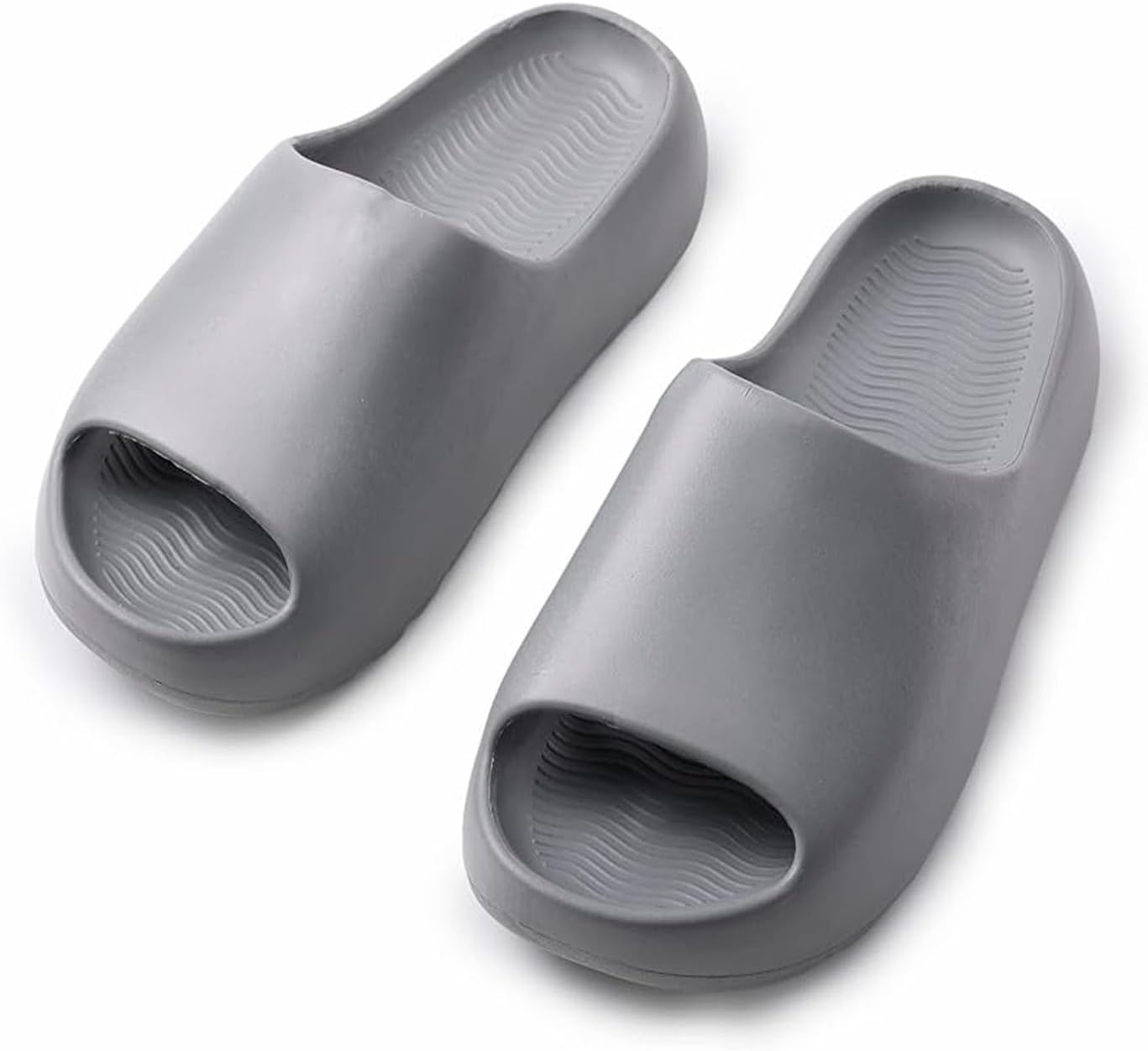 

Детские тапочки Cloud Slides, мягкие тапочки из ЭВА для мальчиков и девочек, сандалии для ванной, домашние тапочки с открытым носком, удобные, с толстой подошвой, для душа, летнего бассейна и пляжа Tptoes, серый