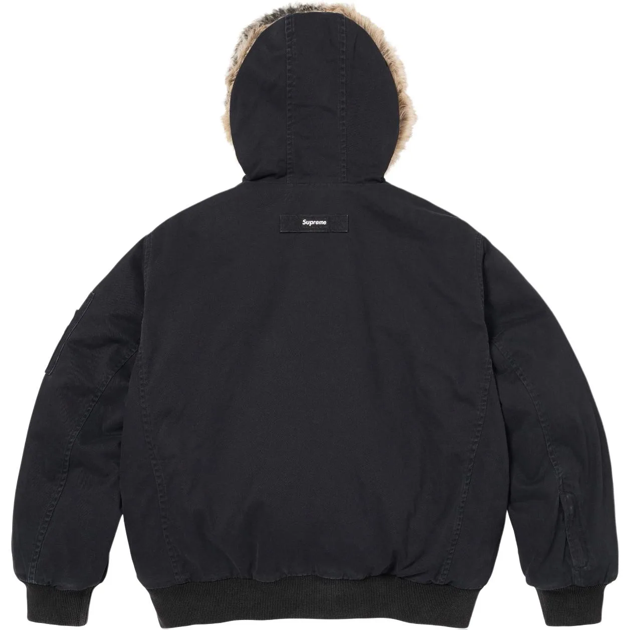 SS26 WEEK1 двусторонняя куртка с капюшоном из искусственного меха Supreme, Denim Blue/Denim — фото 4