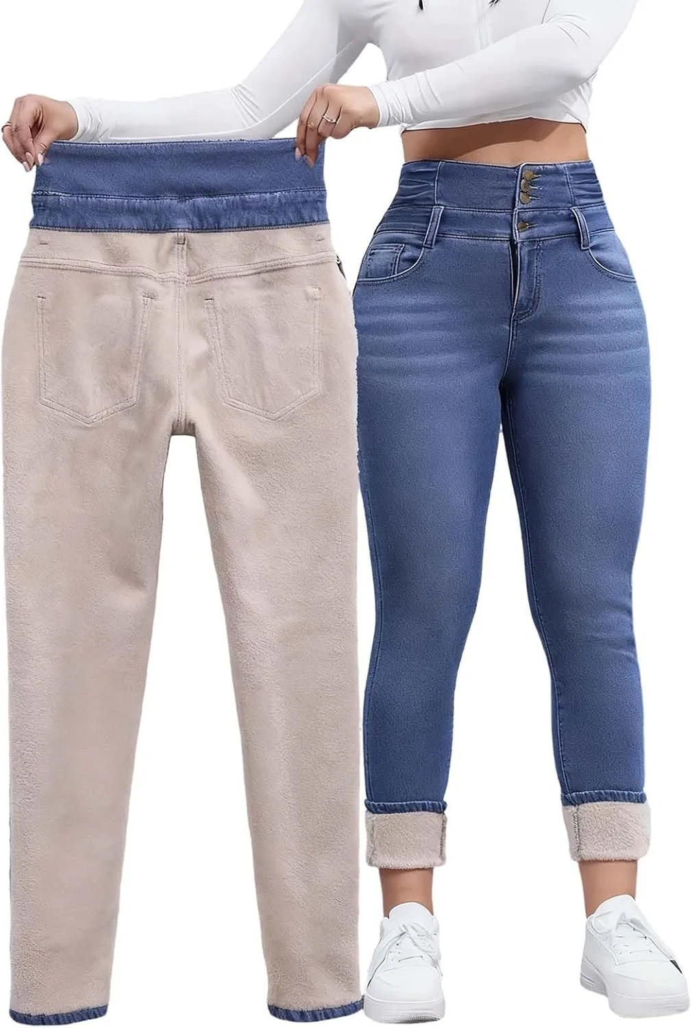 Джинсы утепленные, Slim Fit, Blue