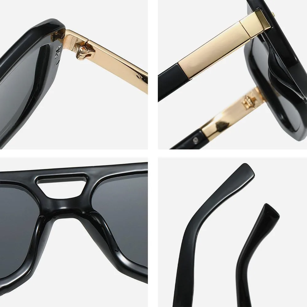 

Ретро солнцезащитные очки с двойной перемычкой для женщин и мужчин, модные солнцезащитные очки в цветной оправе с защитой от УФ-излучения UV400 TKKTLLT, White Tea