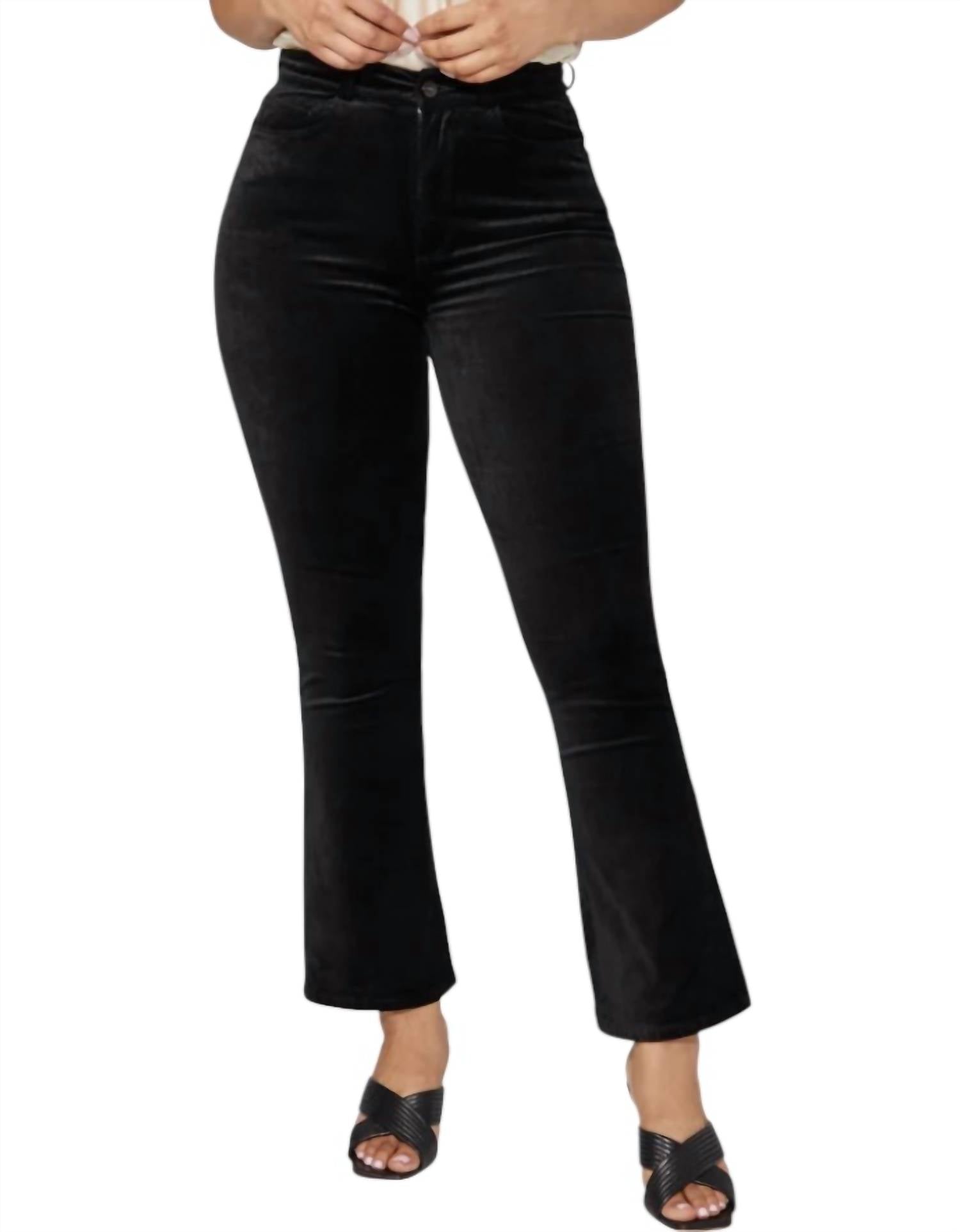 

Расклешенные брюки Flaunt Femme Ankle из черного бархата Paige