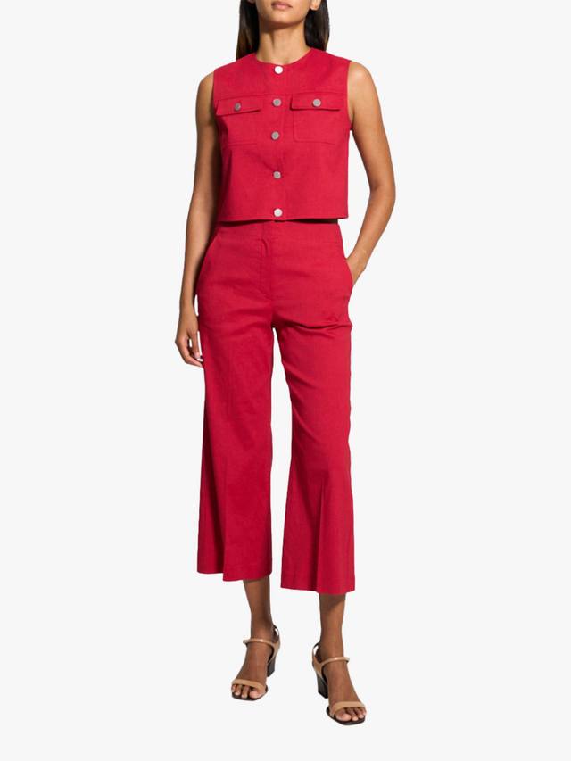 

Бокси покет утепленный жилет из шерсти Theory, Bright Red