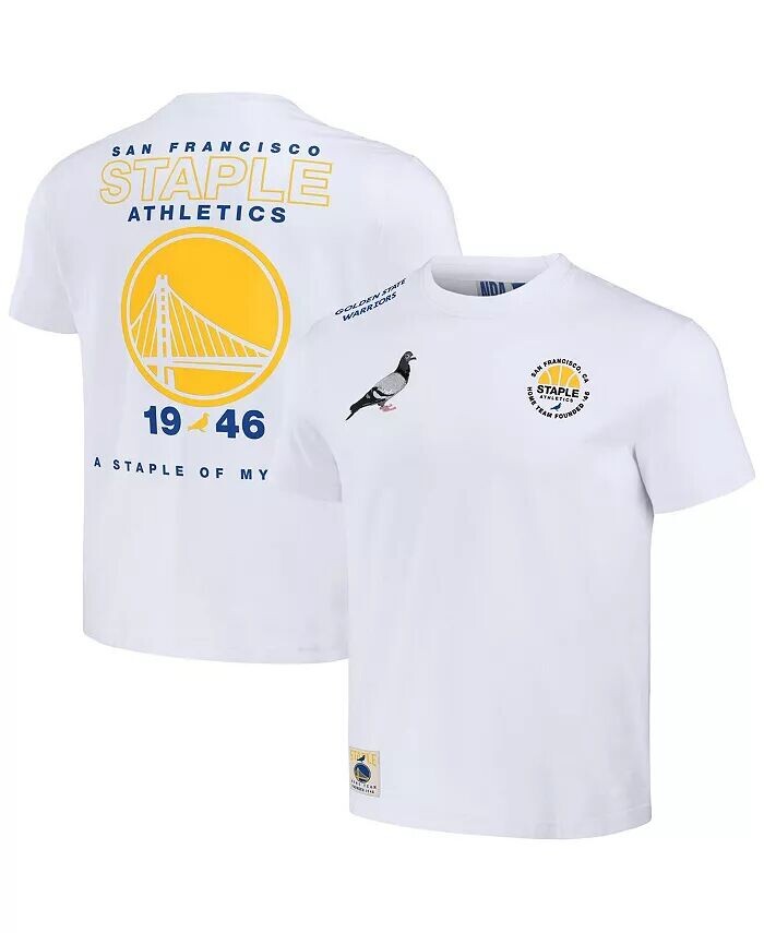 

Мужская футболка NBA x White Distressed домашней команды Golden State Warriors Staple