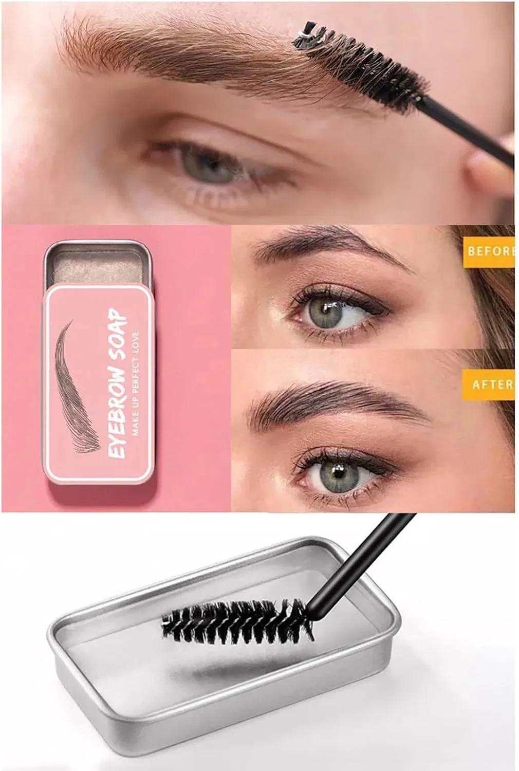 Мыло для бровей ELETO BROW SHAPING SOAP Generic розовый — фото 4