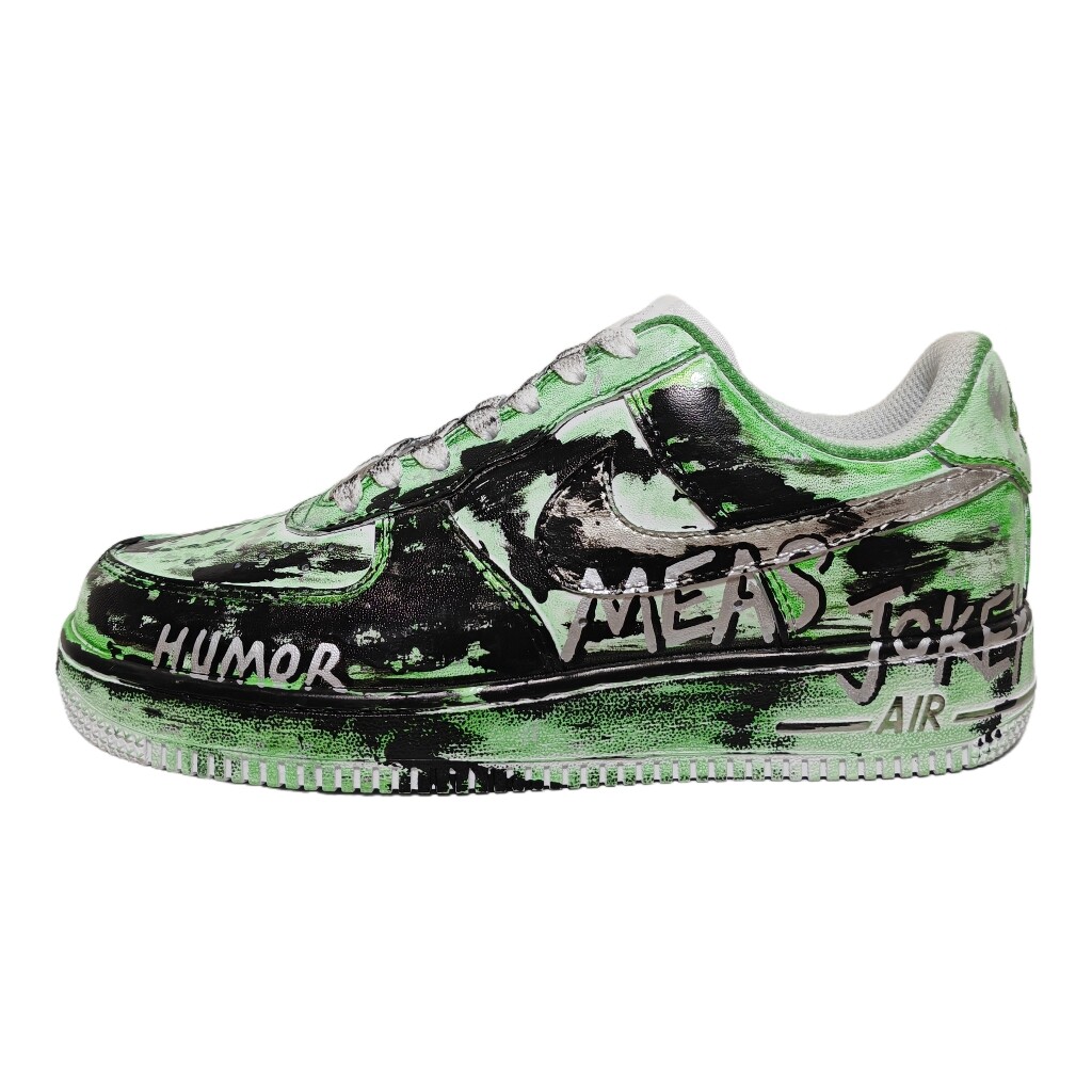 

Кроссовки Air Force 1 для скейтбординга унисекс с низким верхом, черный/светло-зеленый Nike