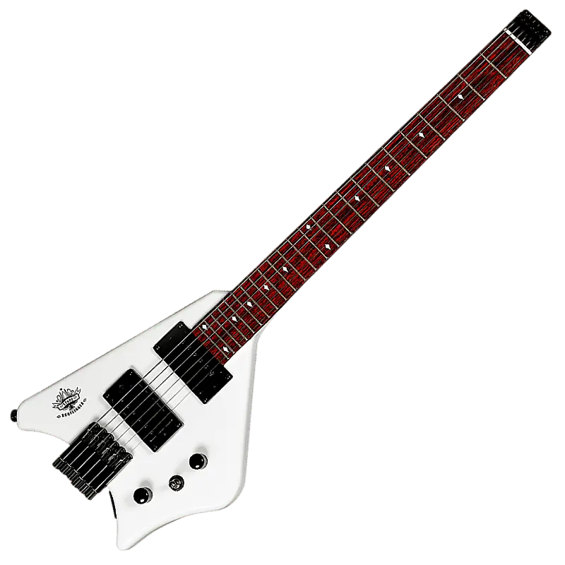 

Электрогитара BootLegger Guitar Spade White Headless With Stiletto Case & Flask