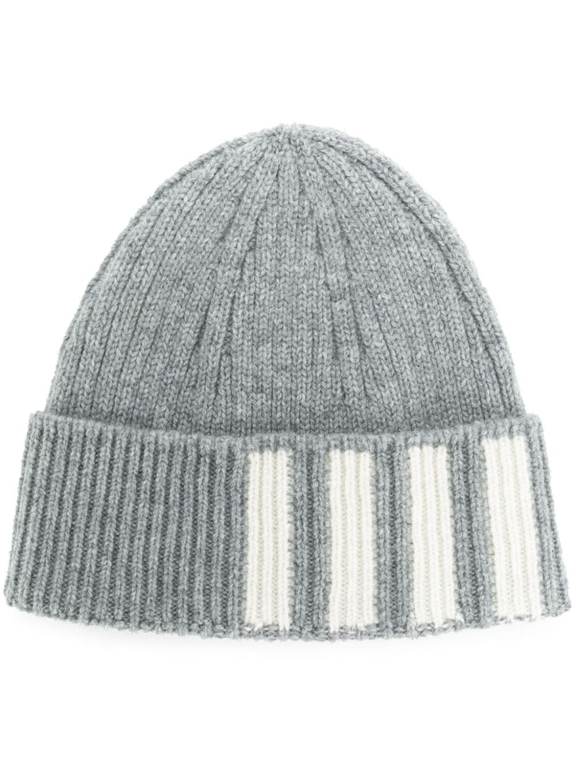 

Thom Browne 4-Bar ribbed beanie, серый