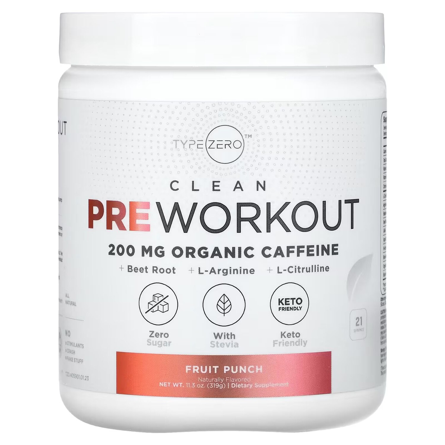 

Clean Pre Workout, фруктовый пунш, 11,3 унции (319 г) Typezero